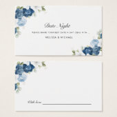 Blumendusty Blue Wedding Date Nights JAR Cards (Vorne & Hinten)