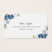 Blumendusty Blue Wedding Date Nights JAR Cards (Vorderseite)