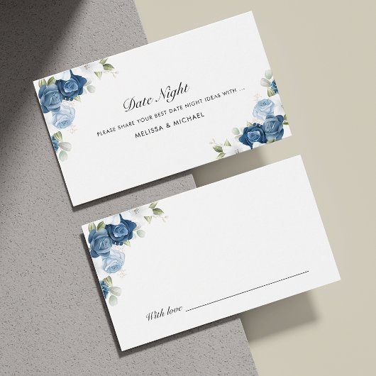 Blumendusty Blue Wedding Date Nights JAR Cards