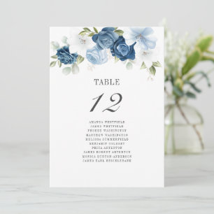 Blumendusty Blue Wedding Tischnummer 12 Sitzplätze