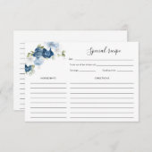 Blumendusty Blütenrezept Brautparty Begleitkarte (Vorne/Hinten)