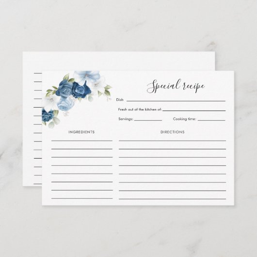 Blumendusty Blütenrezept Brautparty Begleitkarte (Vorne/Hinten)