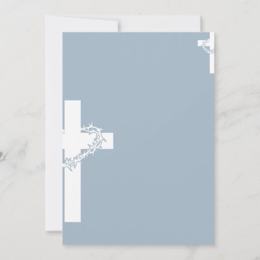 Blumendusty Minimalistische Taufe Einladung (Rückseite)