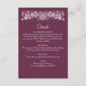 Blumendusty Rose Blush Burgundy Hochzeitdetails Begleitkarte (Vorderseite)