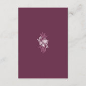 Blumendusty Rose Blush Burgundy Hochzeitdetails Begleitkarte (Rückseite)