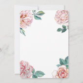 Blumendusty Rose Blush Pink Peonies Wedding Einladung (Rückseite)