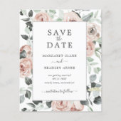 Blumendusty Rose Hochzeit speichern das Datum Flyer (Vorne)
