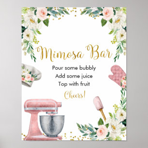 Blumene Küche Brautparty Mimosa Bar Poster