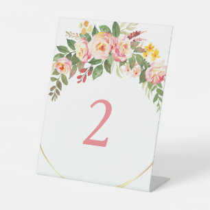 Blumene Tischnummern Sockelschild