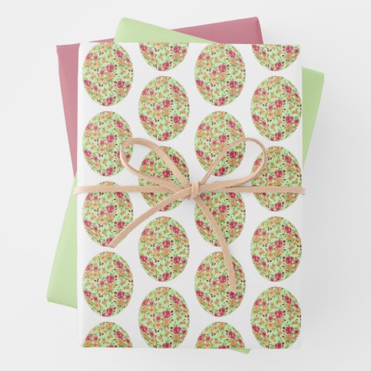 Blumeneier: festes Umschlagpapier Geschenkpapier Set (Beispiel)