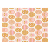 Blumeneier Muster in Boho Pink Gelb Gold Tischdecke (Vorderseite (Horizontal))