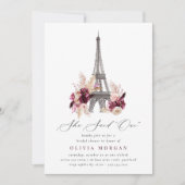 Blumeneiffel-Brautparty Einladung (Vorderseite)