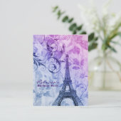 Blumeneiffel-Turm Paris-Geburtstags-Party Einladung (Stehend Vorderseite)