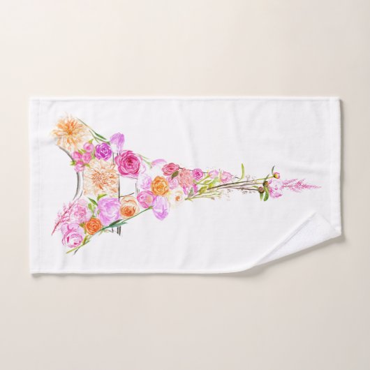 BlumenEiffelturm Badhandtuch Set (Handtuch)