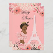 Blumeneiffelturm Ethnic Princess in Tutu Dusche Einladung (Vorne/Hinten)