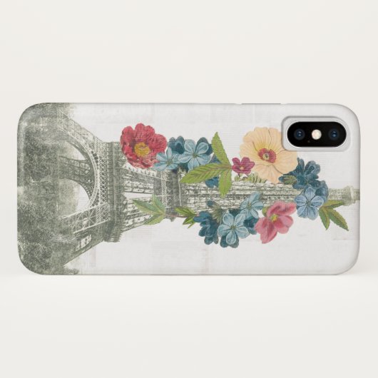 BlumenEiffelturm | Paris, Frankreich Case-Mate iPhone Hülle (Rückseite (Horizontal))