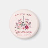 Blumeneiffturm Quinceanera Magnet (Vorne)