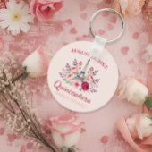 Blumeneiffturm Quinceanera Schlüsselanhänger