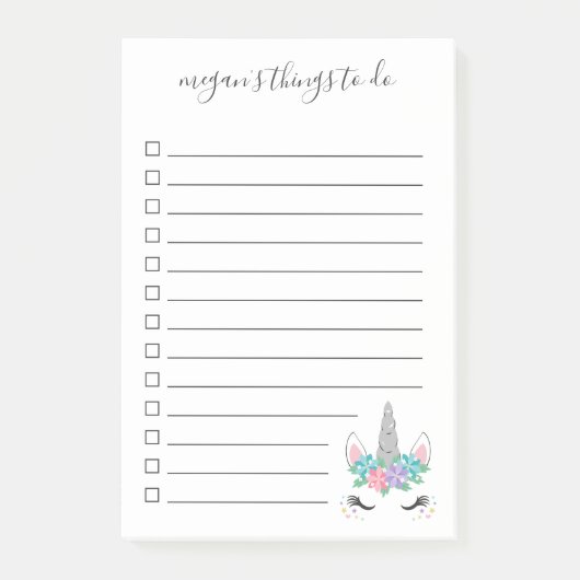 BlumenEinhornpraktische Checkbox-Sachen zum zu tun Post-it Klebezettel (Vorderseite)