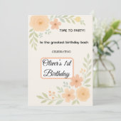 Blumeneinladung zum Geburtstag  Einladung (Stehend Vorderseite)