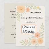 Blumeneinladung zum Geburtstag  Einladung (Vorne/Hinten)