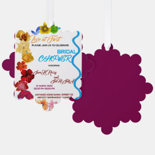 Blumeneinladung zur Brautparty, Wildflower-Hochzei Ornament Karte