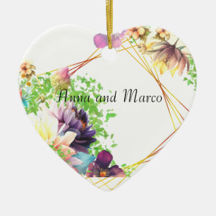 Blumeneinladung zur Hochzeit Keramik Ornament