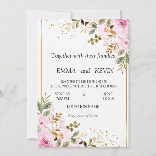 Blumeneinladung zur Hochzeit Save The Date (Vorderseite)