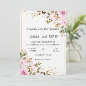 Blumeneinladung zur Hochzeit Save The Date (Stehend Vorderseite)