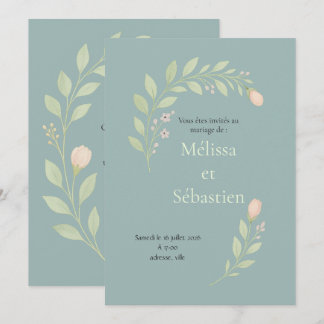 Blumeneinladung zur Hochzeit, wilde Blumen Einladung