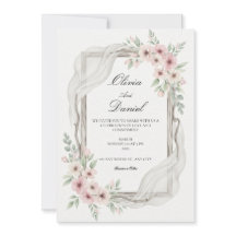 Blumeneinladungen zur Hochzeit Sanftes Rosa