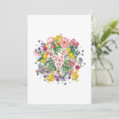 Blumeneinladungskarte, buntes botanisches Design Einladung (Stehend Vorderseite)