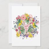 Blumeneinladungskarte, buntes botanisches Design Einladung (Rückseite)