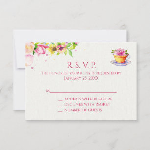 Blumeneinladungskarten für Teeparty RSVP Karte