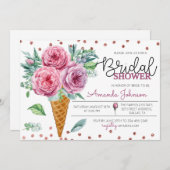 Blumeneis Creme Bouquet Bridal Dusche Einladung (Vorne/Hinten)