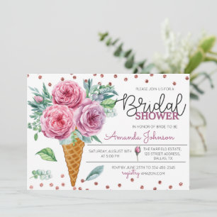 Blumeneis Creme Bouquet Bridal Dusche Einladung