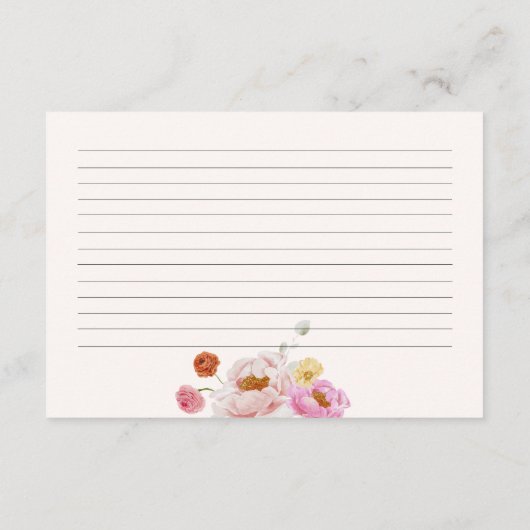 Blumeneis Creme Brautparty Rezept Karte (Rückseite)