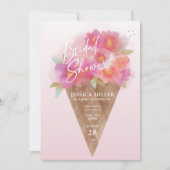 Blumeneis Creme Cone Bridal Dusche Einladung (Vorderseite)