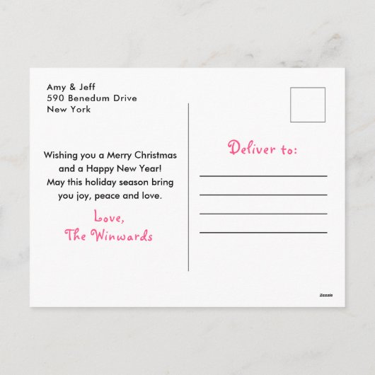 Blumeneis Skate Rosa Frohe Weihnachten (Rückseite)