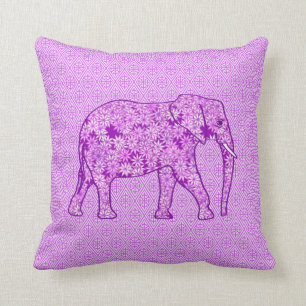 Blumenelefant - amethyst Lila Kissen