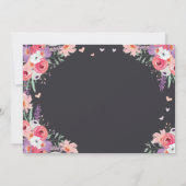 Blumenelefant-Einladungs-Babyparty Mädchen-Rosa Einladung (Rückseite)