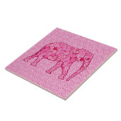 Blumenelefant - Fuchsienrosa Fliese (Seite)