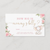 Blumenelefant, wie groß der Bauch der Mama ist Begleitkarte (Vorderseite)
