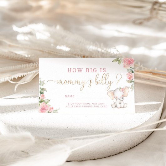 Blumenelefant, wie groß der Bauch der Mama ist Begleitkarte