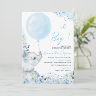 Blumenelefanten-Baby Shower-Einladung Einladung