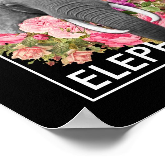Blumenelefantenposter Poster (Ecke)