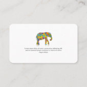 Blumenelefantkarte Visitenkarte (Rückseite)