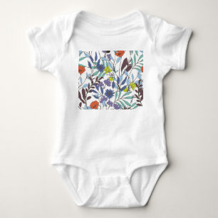 Blumenelegant, Abstrakter Vintager Hintergrund. Baby Strampler