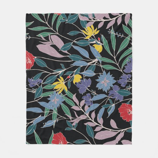 Blumenelegant: Abstrakter Vintager Hintergrund Fleecedecke (Vorderseite)