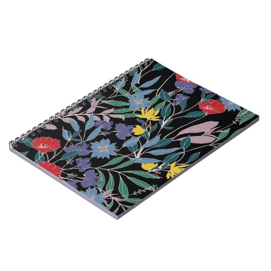 Blumenelegant: Abstrakter Vintager Hintergrund Notizblock (Linke Seite)